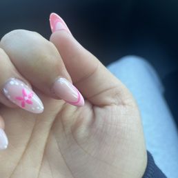 French tip is uneven French tip is uneven