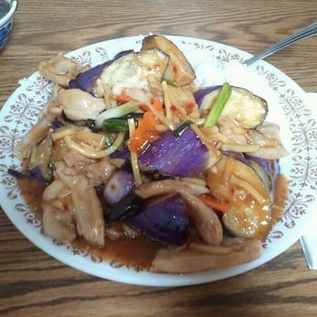 Wok-In Cafeteria - Garlic spicy sauce with egg plant, tofu, and chicken - Chinese Near Me - San Francisco, California