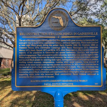 Lynching in America Historical Marker - Lynching in America Historical Marker, Gainesville - Landmarks & Historical Buildings Near Me - Gainesville, Florida Lynching in America Historical Marker - Lynching in America Historical Marker, Gainesville - Landmarks & Historical Buildings Near Me - Gainesville, Florida