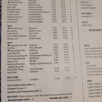 Rock & Brews - Draft beer menu - American Near Me - Corning, California