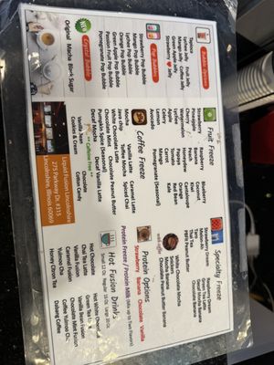 Menu photo 1 Liquid Fusion Lincolnshire, IL