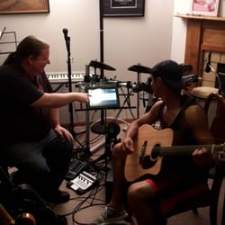 Jimmy Hudson teaching a guitar lesson to Alex Parker at The Jimmy Hudson Guitar Studio in Northwest Columbus www.jimmyhudsonband.com