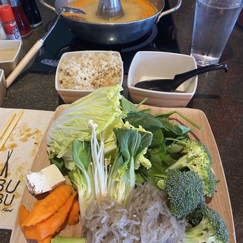 Tabu Shabu - Costa Mesa - Miso soup base with veggies and shirataki noodles - Japanese Near Me - Costa Mesa, California