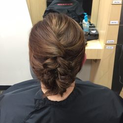 Headlines Cut & Color Experts - Awful up-do....pieces of hair hanging out everywhere.