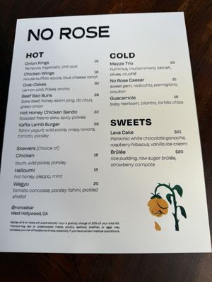 Menu photo 2 No Rose West Hollywood, CA