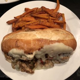 Chicken Philly with Sweet Potato Fries Chicken Philly with Sweet Potato Fries
