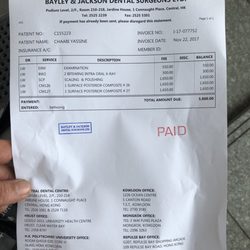 庇利積臣牙科醫務所 - It's a criminal clinic they did a sample work with this bill in France it's cost me 30€  in a private clinic but u see
