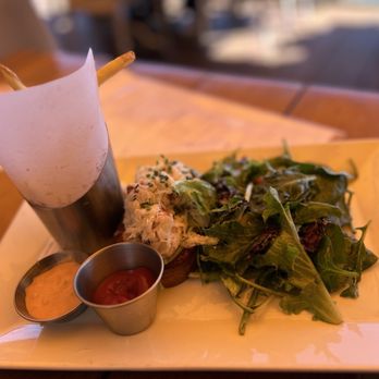 Mission Rock Resort - Half of a lobster roll, salad, fries - Seafood Near Me - San Francisco, California Mission Rock Resort - Half of a lobster roll, salad, fries - Seafood Near Me - San Francisco, California