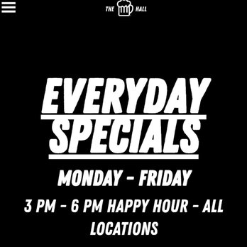 The Hall on Occidental - Advertising happy hour on their website. - Sports Bars Near Me - Seattle, Washington