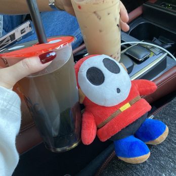 Yin Yang Tea - Jasmine Green Tea with Boba and Grass Jelly! Hong Kong Milk Tea with popping boba! - Bubble Tea Near Me - Chino, California
