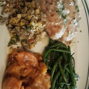 Grace's - Stuffed chicken breasts with corn dressing, candy yams that don't taste like.moms, actually better...must try! - American Near Me - Houston, Texas