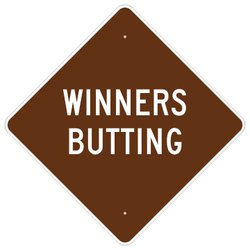 Lane Bryant - Winners Butting, spelled "WINNERS BUTTING" Tennis Diaper Pants. Played by Shelley Winters.