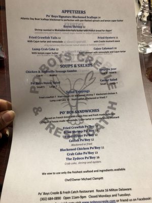Menu photo 8 Po' Boys Creole Restaurant Milton, DE Menu photo 8 Po' Boys Creole Restaurant Milton, DE