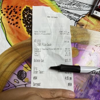 Marco's Pizza - Receipt - not a terrible price with email coupon - Pizza Near Me - Las Vegas, Nevada Marco's Pizza - Receipt - not a terrible price with email coupon - Pizza Near Me - Las Vegas, Nevada