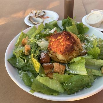 Mikes Crab House North - Caesar Salad with broiled crab cake - Seafood Near Me - Pasadena, Maryland Mikes Crab House North - Caesar Salad with broiled crab cake - Seafood Near Me - Pasadena, Maryland