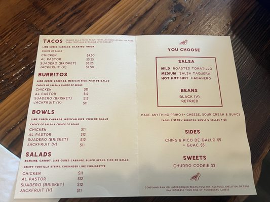 Menu photo 4 Taco Primo San Francisco, CA