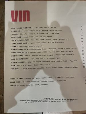 Menu photo 3 Vin San Rafael, CA