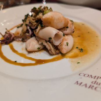 Le Comptoir du Marché - Calamari in an orange sauce, wonderful! - French Near Me - Nice, 06 Le Comptoir du Marché - Calamari in an orange sauce, wonderful! - French Near Me - Nice, 06