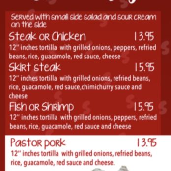 Sandy's Cafe - Burrito menu - Cuban Near Me - Key West, Florida Sandy's Cafe - Burrito menu - Cuban Near Me - Key West, Florida
