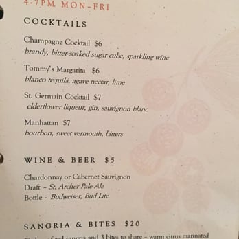 Finch & Fork - Happy Hour Menu - New American Near Me - Santa Barbara, California