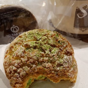 Sunmerry Bakery - Matcha green tea puff ...best part its light and not much sweet - Coffee & Tea Near Me - Edison, New Jersey