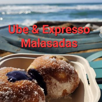 Passion Bakery Cafe - Ube and Expresso Maladadas with iced cacao. - Bakeries Near Me - Kapaa, Hawaii