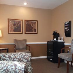 Waiting room with complimentary coffee