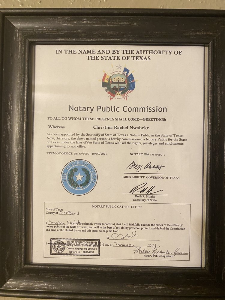 STEEL NOTARY SERVICES Updated September 2024 7438 Castleview Ln, Missouri City, Texas