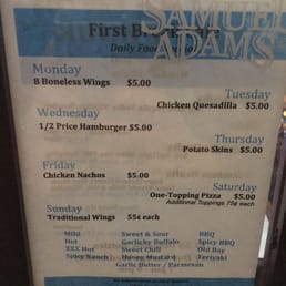 Nightly specials Nightly specials