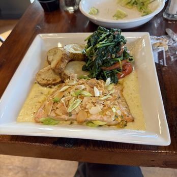 Finish Line Pub - Oh my gosh, this was to die for, Parmesan & Almond Crusted Salmon!I! They are open to anyone! Call it hidden Jem. - New American Near Me - Millville, New Jersey