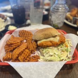 River City Grille - Buffalo Fried Chicken Sandwich and Sweet Potato Fries