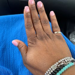 USA Nails - Beautiful pink overlay over natural nails. The lady did a great job at nail booth #2