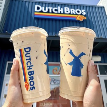 Dutch Bros Coffee - Golden Eagle - one of the favorites! Try it hot, iced or blended and always topped with caramel drizzle! - Juice Bars & Smoothies Near Me - Spring, Texas Dutch Bros Coffee - Golden Eagle - one of the favorites! Try it hot, iced or blended and always topped with caramel drizzle! - Juice Bars & Smoothies Near Me - Spring, Texas