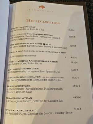 Menu photo 1 Lammershof Stuben Birkenau, HE