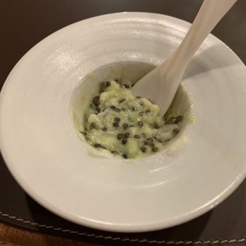 Senia - After i destroyed the pretty design. You know it, the caviar spoon. Yum-O - Cocktail Bars Near Me - Honolulu, Hawaii