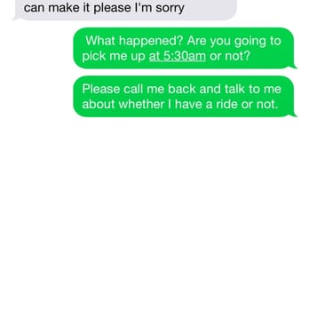 Inders Taxi Service - Four hours before I need my taxi, I'm woken by this text message. No reply, and he refused to answer the phone. - Taxis Near Me - Poughkeepsie, New York