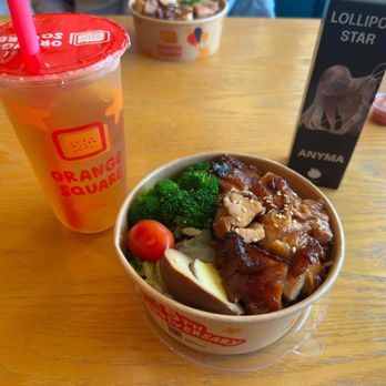Orange Square - Grilled teriyaki chicken bowl - Taiwanese Near Me - Santa Clara, California