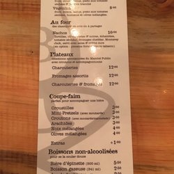 Le Barrage - Le menu pour manger