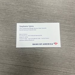 Bank of America Financial Center - Stephanie Sylvia's business card