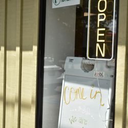 The Hair Chair - Open sign