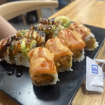 Nori Sushi & Grill - 8 Dragon Roll 8 Salmon Dream Roll - Sushi Bars Near Me - Wheaton, Illinois Nori Sushi & Grill - 8 Dragon Roll 8 Salmon Dream Roll - Sushi Bars Near Me - Wheaton, Illinois