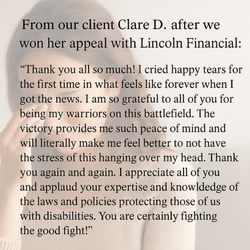 Roberts Disability Law, P.C. - Client testimonial.