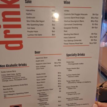 Sushi Tango - Drink menu - Sushi Bars Near Me - Woodbury, Minnesota