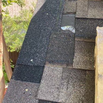Dwell Roofing & Exteriors - damaged roof where tree rubbed - Roofing Near Me - Plano, Texas Dwell Roofing & Exteriors - damaged roof where tree rubbed - Roofing Near Me - Plano, Texas
