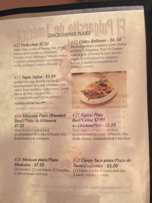 Menu photo 3 El Pulgarcito de America Abilene, TX