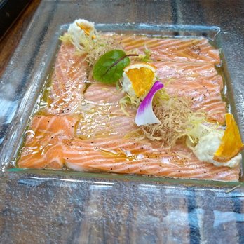 Kata Robata - Salmon, it's on the happy hour menu too and is always worth it - Sushi Bars Near Me - Houston, Texas
