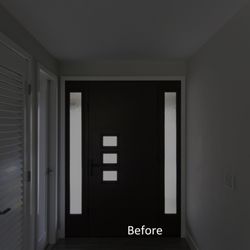 The Building Company - Before Solatube install at entry door