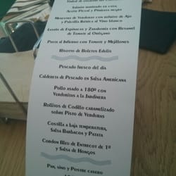 Cafeteria Satistegi - Un menú de ejemplo.