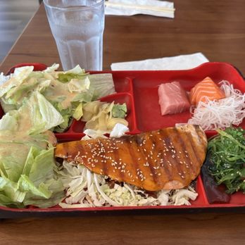 Sushi Ken - Salmon Bento two item Lunch Box - Sushi Bars Near Me - Fremont, California Sushi Ken - Salmon Bento two item Lunch Box - Sushi Bars Near Me - Fremont, California