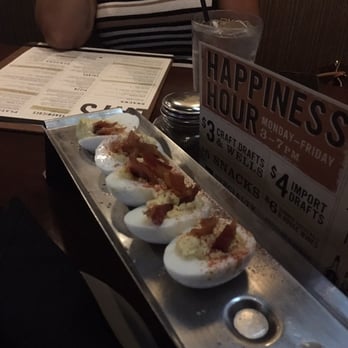 Brick House - Deviled eggs with BACON!!!  These were OK. Kinda bland. - American Near Me - Sugar Land, Texas